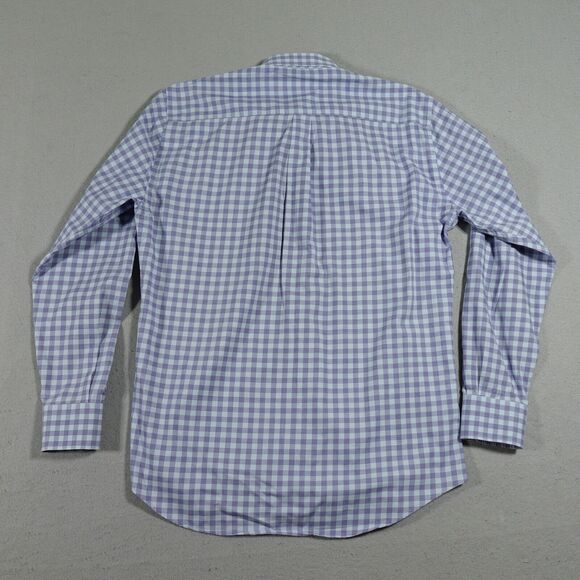 Peter Millar Shirt Men's Medium Blue Check Long Sleeve Button up Casual Office - Picture 11 of 12